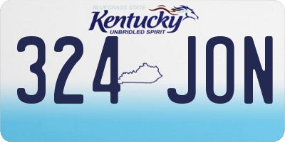KY license plate 324JON