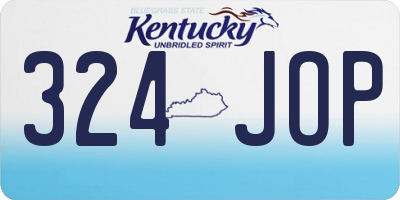 KY license plate 324JOP