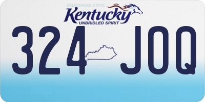 KY license plate 324JOQ