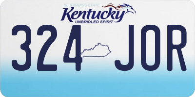 KY license plate 324JOR