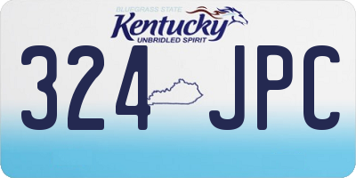 KY license plate 324JPC