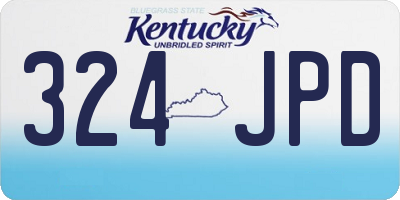 KY license plate 324JPD