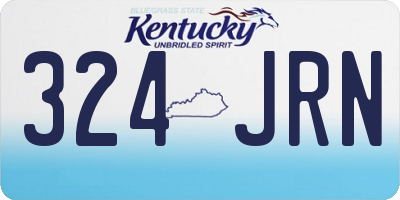 KY license plate 324JRN