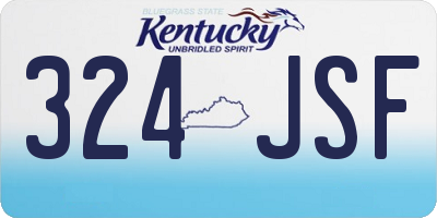 KY license plate 324JSF
