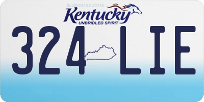 KY license plate 324LIE