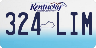KY license plate 324LIM