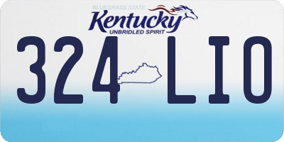 KY license plate 324LIO