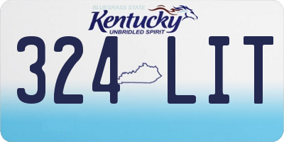 KY license plate 324LIT