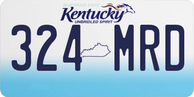 KY license plate 324MRD
