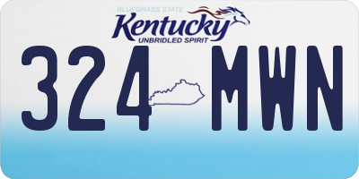 KY license plate 324MWN