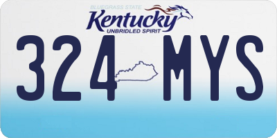 KY license plate 324MYS