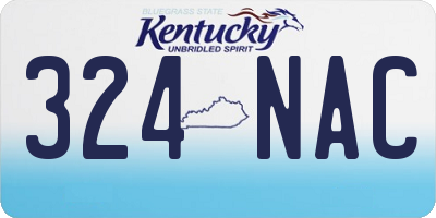 KY license plate 324NAC