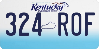 KY license plate 324ROF