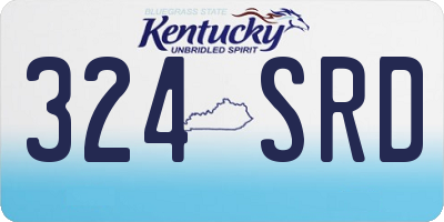 KY license plate 324SRD
