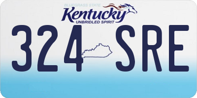 KY license plate 324SRE