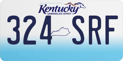 KY license plate 324SRF