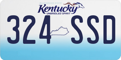 KY license plate 324SSD