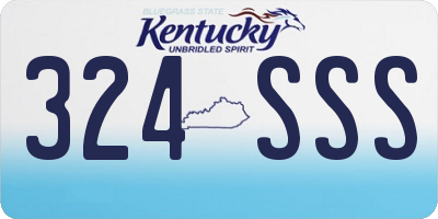 KY license plate 324SSS