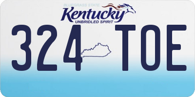 KY license plate 324TOE