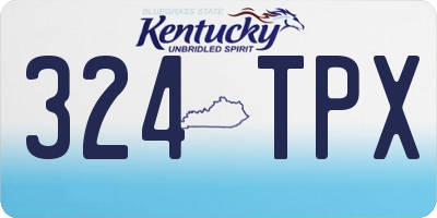KY license plate 324TPX