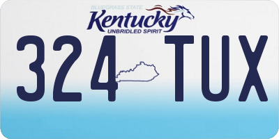 KY license plate 324TUX
