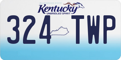 KY license plate 324TWP