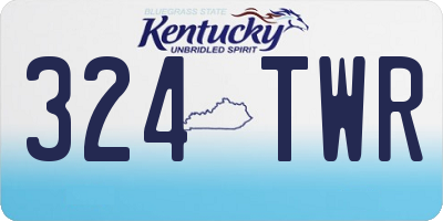 KY license plate 324TWR
