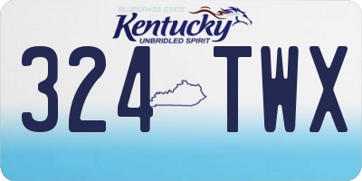 KY license plate 324TWX