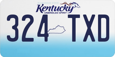 KY license plate 324TXD