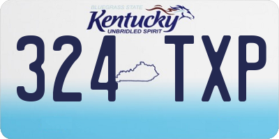 KY license plate 324TXP