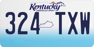 KY license plate 324TXW