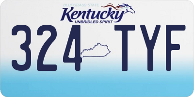 KY license plate 324TYF