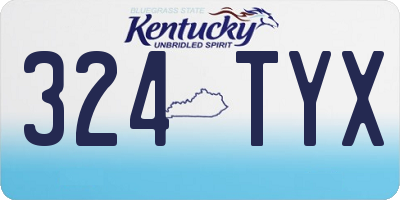 KY license plate 324TYX