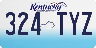 KY license plate 324TYZ
