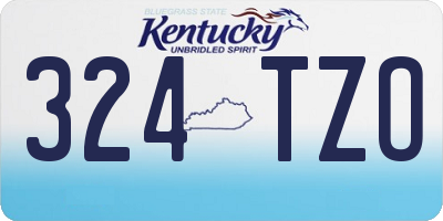 KY license plate 324TZO