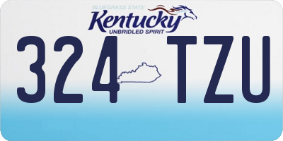 KY license plate 324TZU