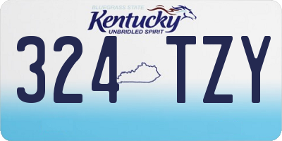 KY license plate 324TZY