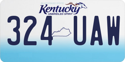 KY license plate 324UAW