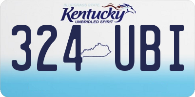 KY license plate 324UBI