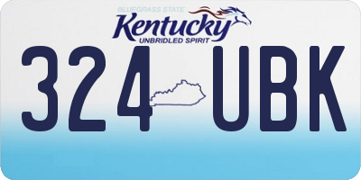 KY license plate 324UBK