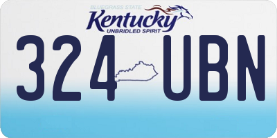 KY license plate 324UBN