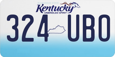 KY license plate 324UBO