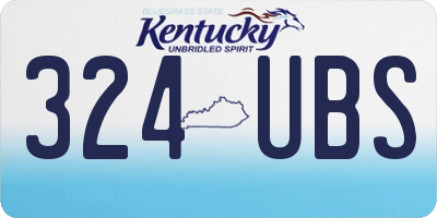 KY license plate 324UBS