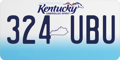 KY license plate 324UBU
