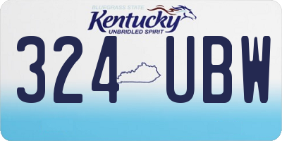KY license plate 324UBW