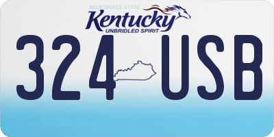 KY license plate 324USB