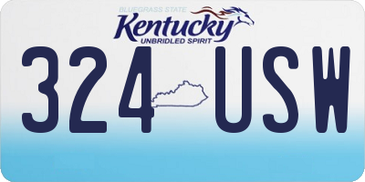 KY license plate 324USW