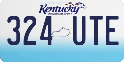 KY license plate 324UTE