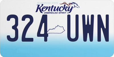 KY license plate 324UWN