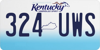 KY license plate 324UWS